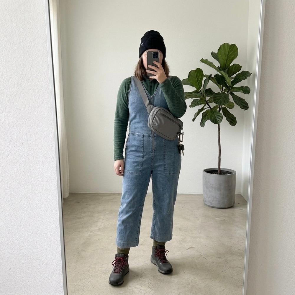 DU/ER Women Denim Zip Front Sleeveless Jumpsuit M Blue Casual Comfort Outdoor